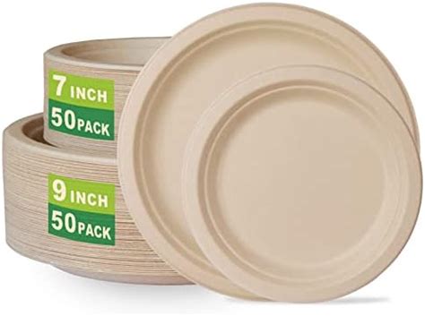 Amazon GreenWorks 7 Inch And 9 Inch Heavy Duty Compostable Plates