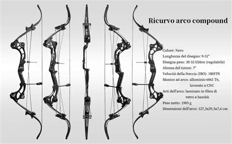 Surwolf 30 55 Lb Ricurvo Arco Compound Tiro Con L Arco 50 Archi