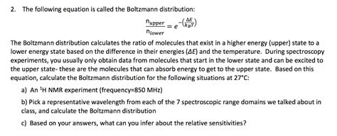 Solved 2. The following equation is called the Boltzmann | Chegg.com