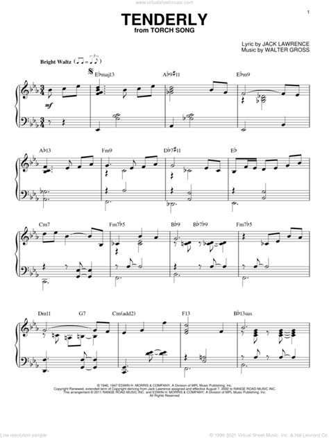 Tenderly Jazz Version Arr Brent Edstrom Sheet Music For Piano Solo