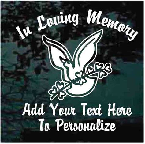 In Loving Memory Dove Memorial Decals & Stickers | Decal Junky