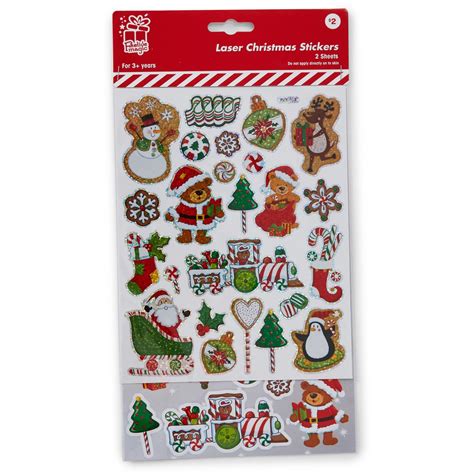 Christmas Stickers 2 Sheet Assorted Big W