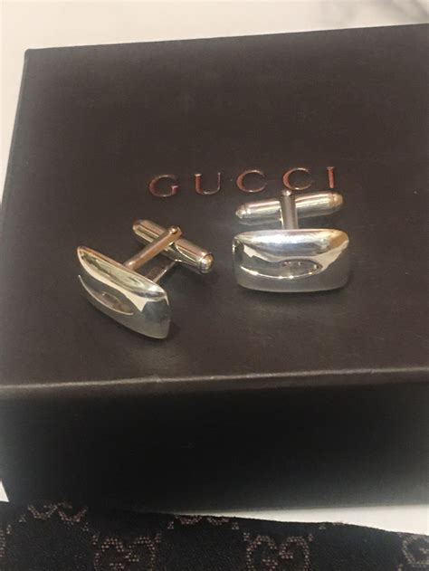 Vintage Gucci Sterling Silver Cufflinks with Pouch & Box. | Etsy