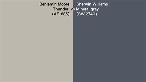 Benjamin Moore Thunder Af Vs Sherwin Williams Mineral Gray Sw