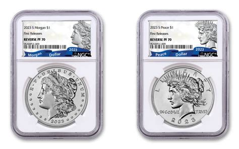 S Morgan Peace Silver Dollar Pc Reverse Proof Set Ngc Pf Fr