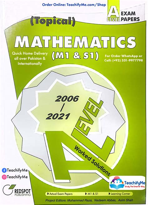 A Level Mathematics M1 And S1 Topical 9709 Redspot 2022 Edition Teachifyme