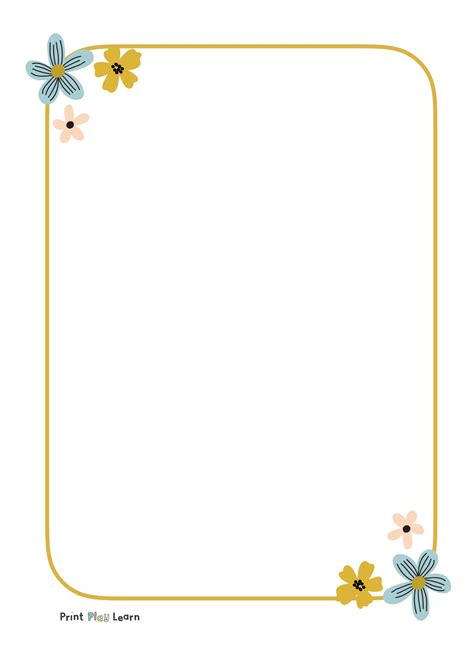 Flower Border Lined Paper