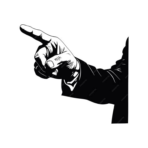 Premium Vector | Black and white pointing hand hand drawn style vector ...