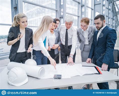 Construction Business Team Stock Photo Image Of Discuss 156298166