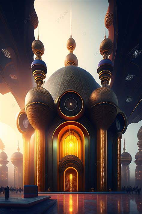 Architectural Building Of The Future Mosque Background Wallpaper Image