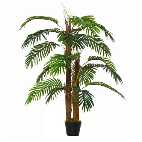 Outsunny Artificial Palm Tree Decorative Plant 19 Leaves With Nursery