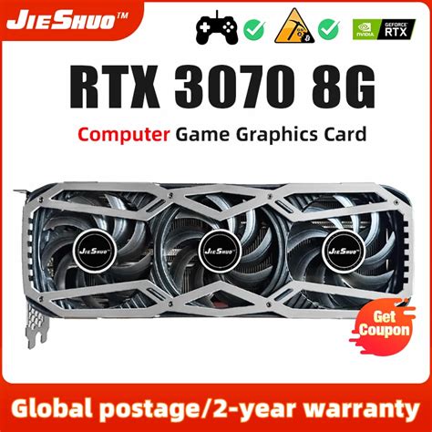 Placa Gr Fica JIESHUO RTX 3070 8G GPU GDDR6 256Bit 12Pin NVIDIA PCI