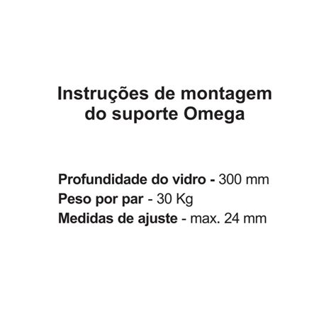 Suporte Omega Para Prateleira De Vidro Kit 4 Unidades Parafuso