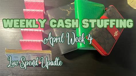 Cash Envelope Sinking Fund Stuffing April Week Low Income Cash