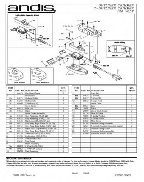 Wahl Clipper Parts Diagram