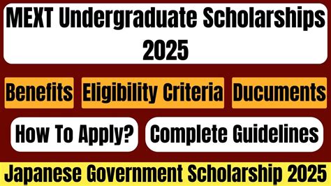 Japanese Government MEXT Undergraduate Scholarship Program 2025 Full