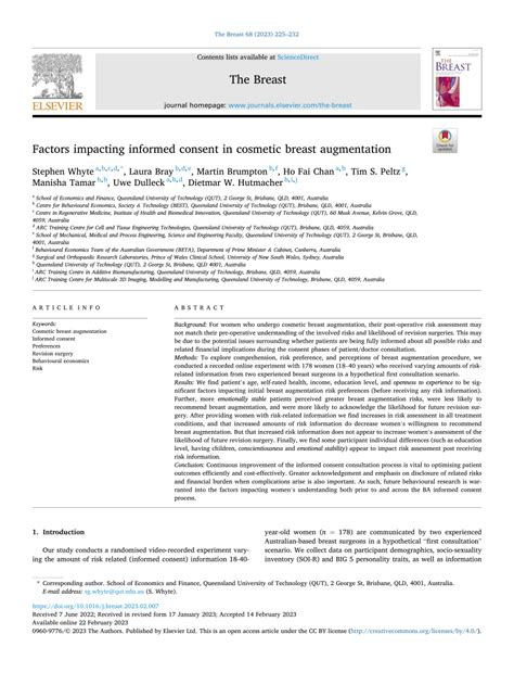 Pdf Factors Impacting Informed Consent In Cosmetic Breast Augmentation