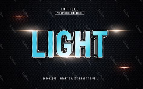 Light Metallic Futuristic D Text Effect Photoshop Premium Psd File