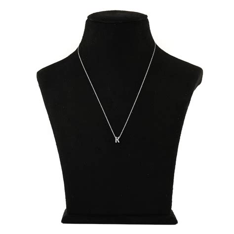 Diamond Letter K Necklace 120 Ct Tw Round 14k White Gold 18 Jared