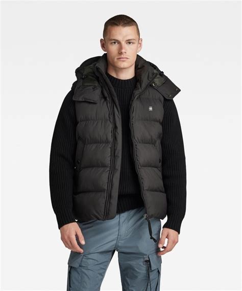 G STAR RAWジースターロゥのG WHISTLER PADDED HOODED VEST 中綿フードベストダウンベスト WEAR