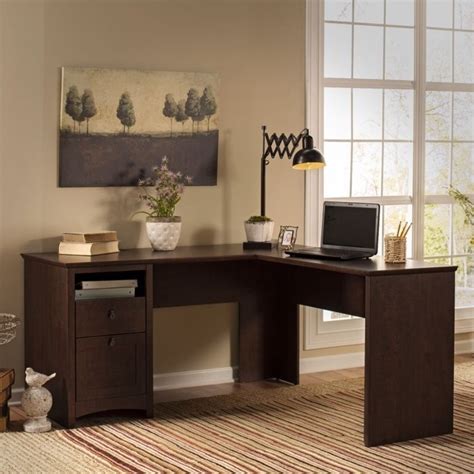 Bush Furniture Buena Vista L Shaped Desk With File Cabinet And Tall