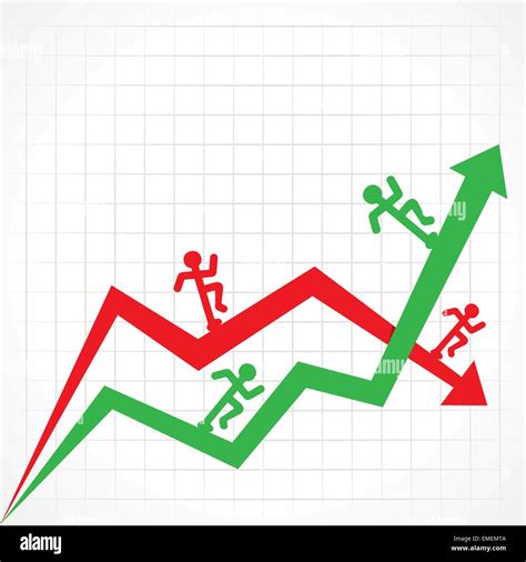 Up And Down Business Graph With Running Man Stock Vector Stock Vector