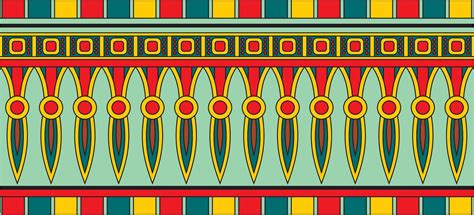 Vector Colorful Seamless Egyptian Border Endless Ornaments Of Ancient