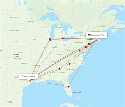 All Flight Routes From Providence To Houston Pvd To Iah Flight Routes