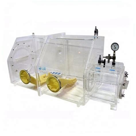 Lab Transparent Acrylic Vacuum Glove Box With Vacuum Flange Gauge