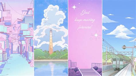 Download Pastel Retro Anime Aesthetic Collage Wallpaper