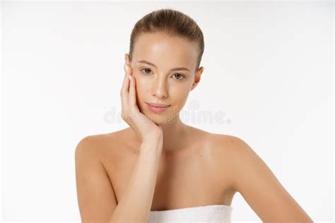 Adult Woman Portrait Skin Care Concept Beautiful Skin And Hands