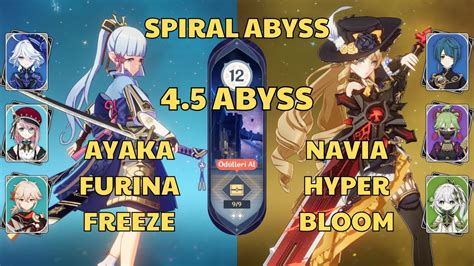 C0 Ayaka Furina Freeze C0 Navia Hyperbloom Spiral Abyss 45 Floor