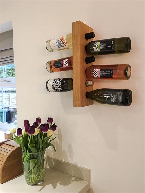 Floating Oak Wall Mounted Wine Rack Wine Bottle Rack Wine Bottle Shelf