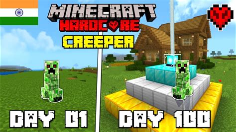 I Survived 100 Days As Creeper In Minecraft Hardcore HINDI YouTube