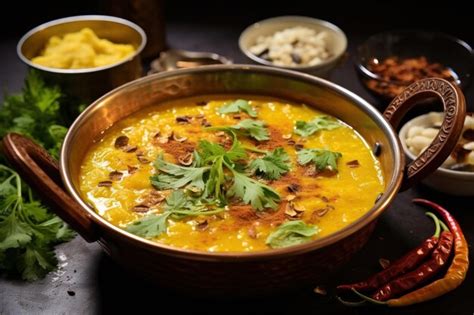 Premium Ai Image Smokey And Restaurant Style Dal Tadka Tempered With