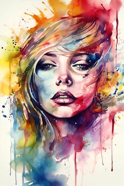 Premium Ai Image A Watercolor Painting Of A Woman S Face