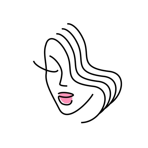 Makeup Logo Beauty Salon Icon Minimalism Face Girl Vector