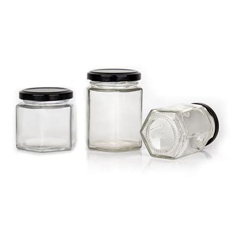 Stocked 4oz 6oz 120ml 180ml Airtight Hexagon Glass Honey Jar Jam Jar For Food Storage China