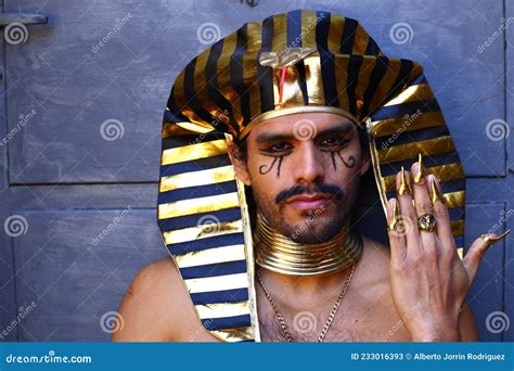 Traditional Egyptian Man With Golden Jewelry Stock Image Image Of