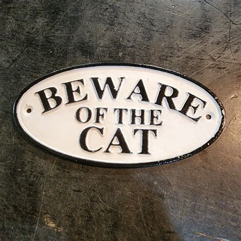 Beware Of The Cat Cast Iron Sign Store The Funky Pickers Shed Vinyl