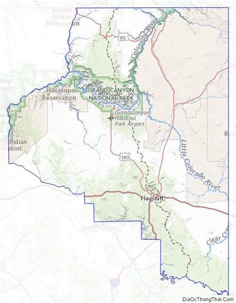 Topographic Map Of Coconino County Arizona Arizona