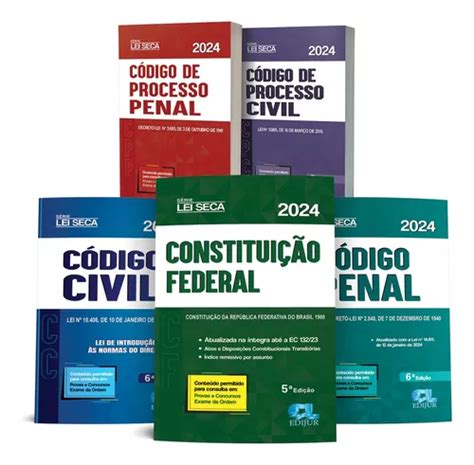 Combo Lei Seca 2024 Constituição Código Civil Processo Civil