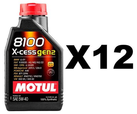 Kit 12 Óleo De Motor Motul 8100 X Cess Gen2 5w40 Sintético API SN e