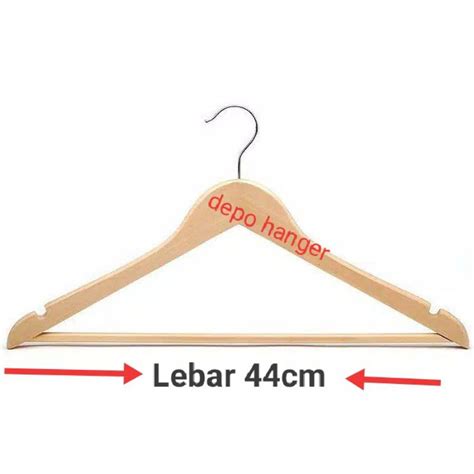 Jual GROSIR GANTUNGAN BAJU HANGER KAYU NATURAL PALANG DEWASA JUAL PER