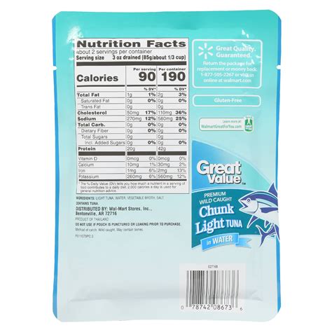 Great Value Canned Tuna Nutrition Facts Nutrition Ftempo