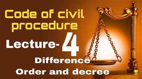 Code Of Civil Procedure Lecture Difference Between Decree And Order