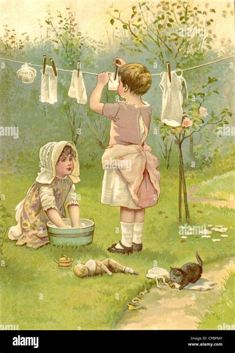 Washing Day By Harriett M Bennett Stock Photo Alamy