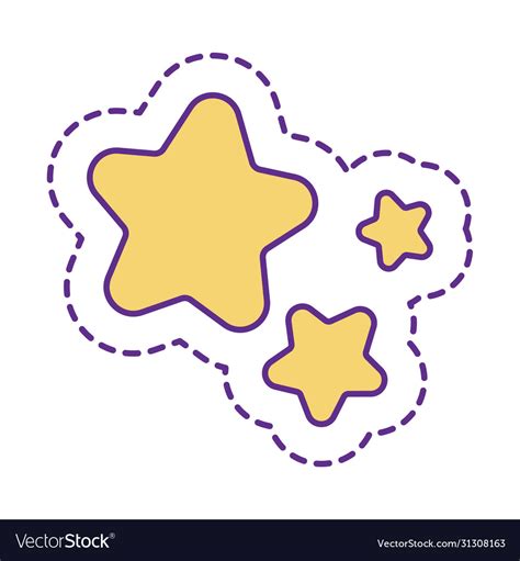 Cute stars patch line and fill style icon Vector Image