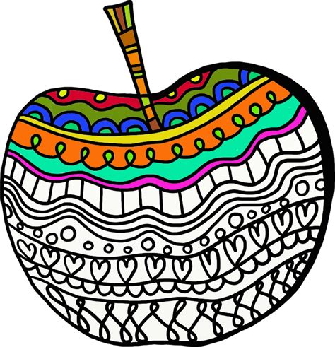 Colorful Decorated Apple - Openclipart