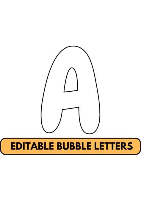 Large Alphabet Bubble Letters For Classroom Editable Size Big